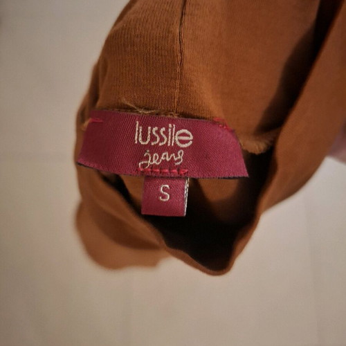Lussile women's short-sleeve turtleneck shirt brown size Small like new