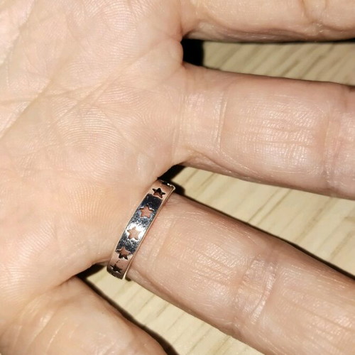 Ring new, size 6, zinc alloy with star design