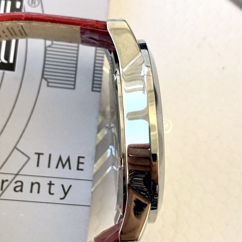 Visetti women's watch new, stainless steel, white dial, leather strap