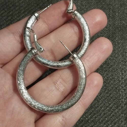 Pdsilver silver hoop earrings, nickel free, hypoallergenic