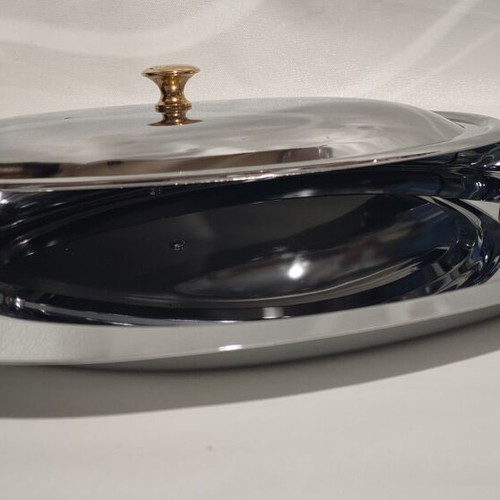 Oval Serving Dish with Lid stainless steel like new