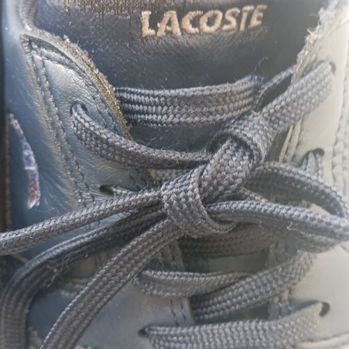 Lacoste sneakers used, leather, size 45, dark blue
