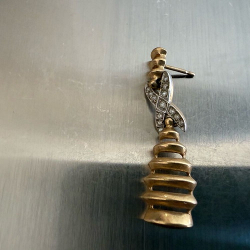 Gold jewelry used 18K and 14K earring and pendant