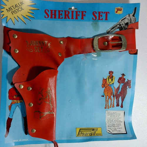 Vintage single carnival pistol holster like new, Pitsaris TOYS