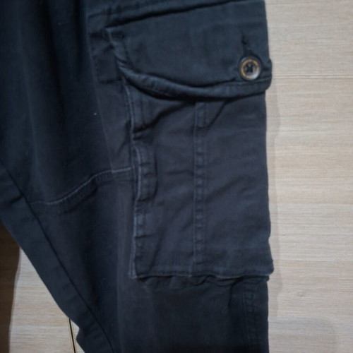 Funky Buddha cargo pants used, dark blue, size 32 with elastic cuffs
