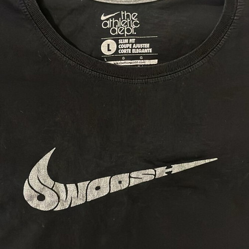 Nike Women T-Shirt black size L like new with Swoosh logo print