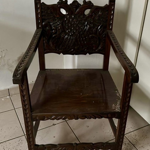 Set of 2 authentic Skyrian handmade armchairs used, 1970s