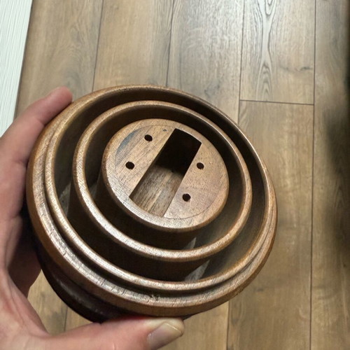 Wooden stand used, likely for night lamp