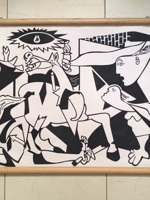 Πίνακας καμβάς Guernica (Picasso) 100x52 cm σαν καινούργιο με ξύλινα πηχάκια
