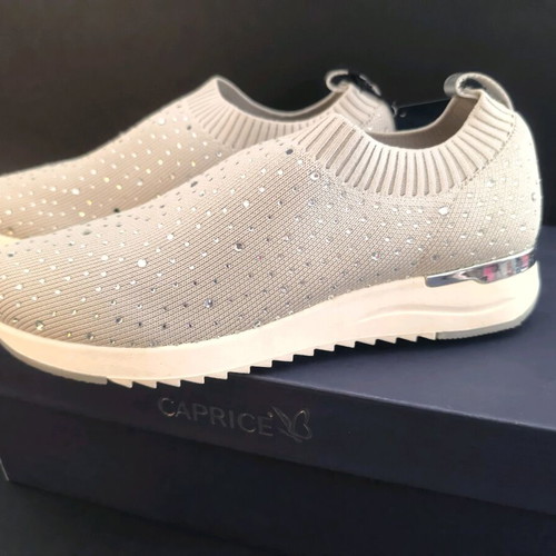 Caprice women's anatomical sneakers with rhinestones new size 37 gray silver