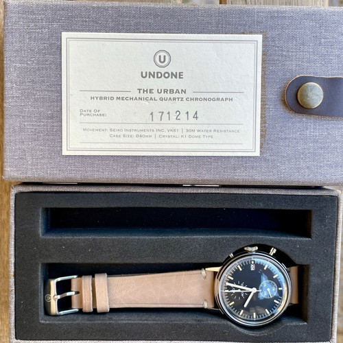 Undone The Urban Chronograph like new, black