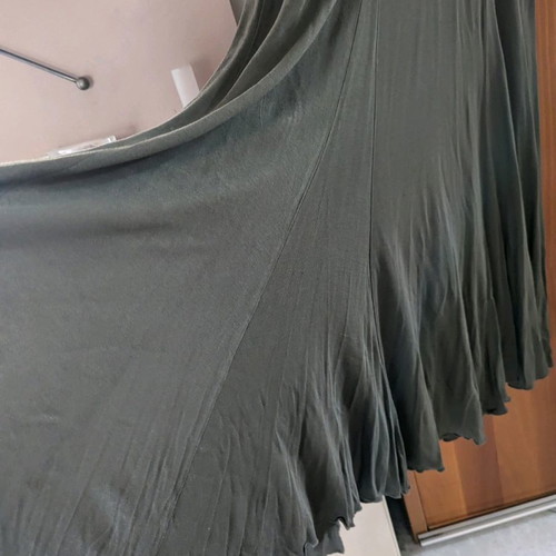 Long mako dress khaki used, draped fabric Mia
