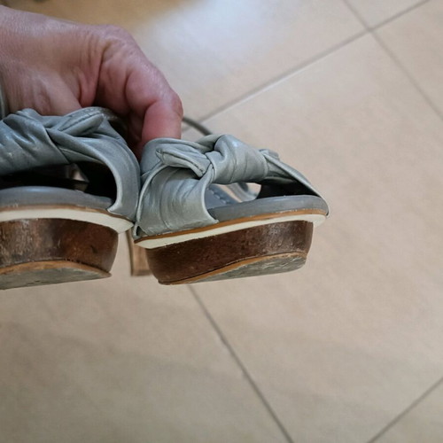 Zara sandals used, gray, size 38, wooden heel