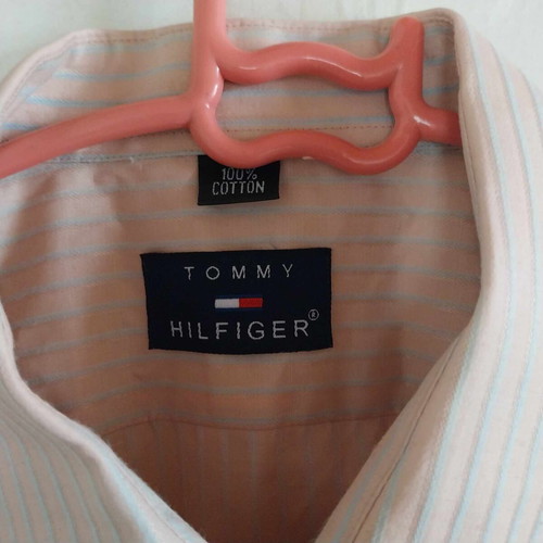Мъжка риза Tommy Hilfiger с къс ръкав, розова, като ново, размер М