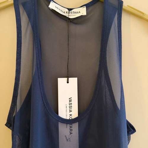 Vassia Kostara tank top new, size S, blue