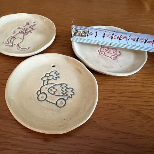 Set of 3 handmade ceramic decorative plates