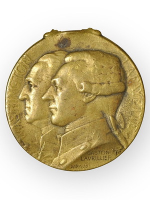 France Journée de Paris 1917 Washington & Lafayette Medal used