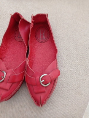 Fluxa moccasins new, red leather, size 36, ballerinas