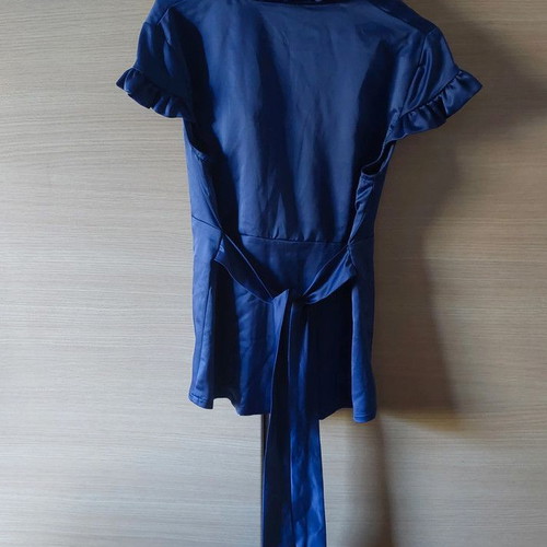 Rebecca Blu Satin Shirt Purple Size Large Like New