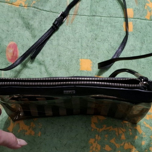 Transparent Bag with Pouch Parfois like new, black and white
