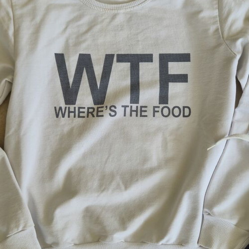 WTF Where's The Food Women's Tracksuit Set used, white and blue