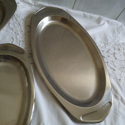 AMC stainless steel serving platters set of 3 oval