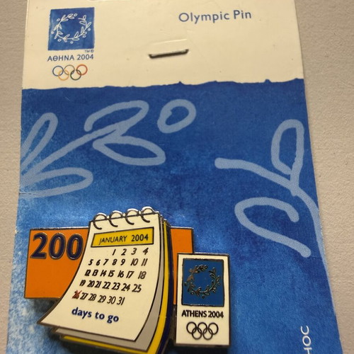 Αντίστροφη Μέτρηση 200 Ημέρες Limited Edition καρφίτσα Ολυμπιακών Αγώνων Αθήνα 2004 καινούργια