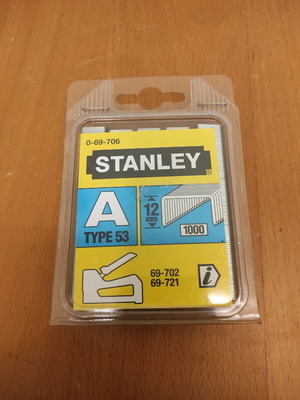 Stanley Type A 12mm Staples 1000 Pieces New