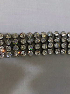 Bracelet with crystals used, silver color, size 16-17