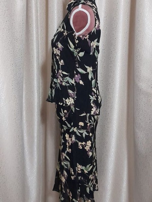 Rapture Wear vintage γυναικείο σετ δύο τεμαχίων, μαύρο με floral