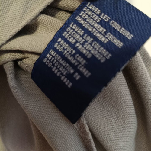 Tommy Hilfiger men's polo shirt, grey beige khaki, size S
