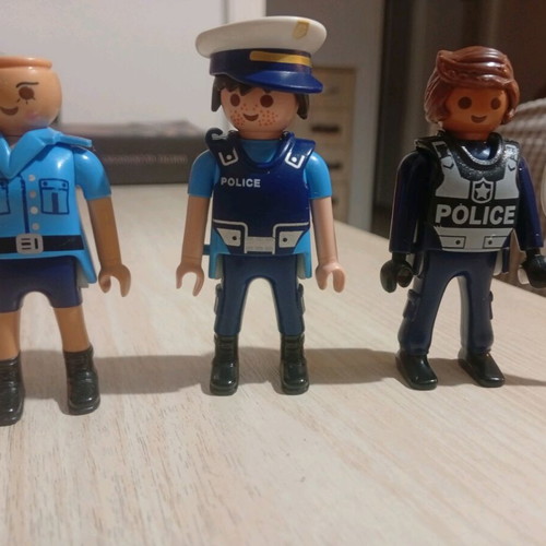 Playmobil police vintage figures used, set of 3