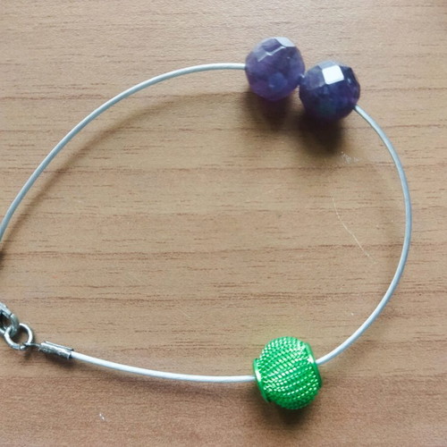 Beaded bracelet like new handmade multicolor and silver