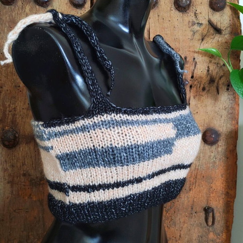 Handmade knit crop top multicolor new, size S