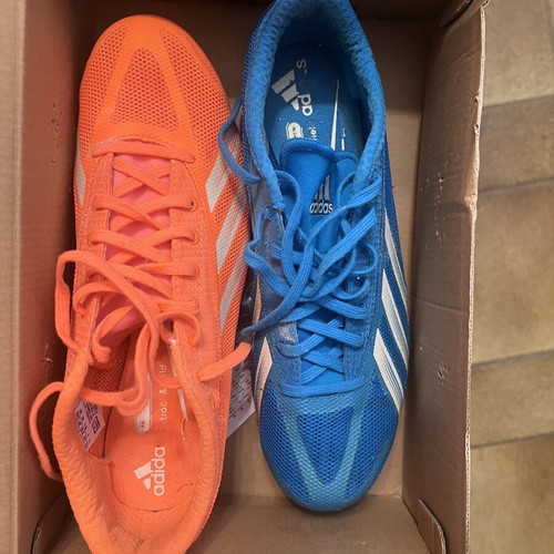 Adidas Sprintstar IV Track & Field Spikes size 39.5 like new, blue and orange