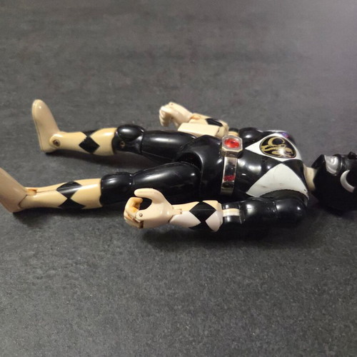 Mighty Morphin Power Rangers Black Ranger figure used, 19cm, Bandai 1993