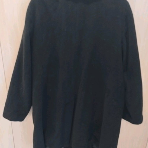 Black Dinomoda coat used, size L, with burgundy lining