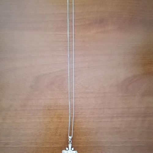 Silver cross 925 with zircon and silver chain 925 new