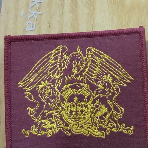 Queen embroidered patch like new, burgundy