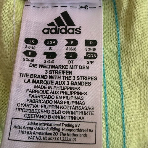 Adidas shirt like new, size S, yellow and turquoise