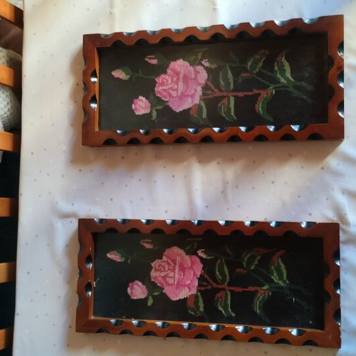 Embroidered handmade frames used, set of 2