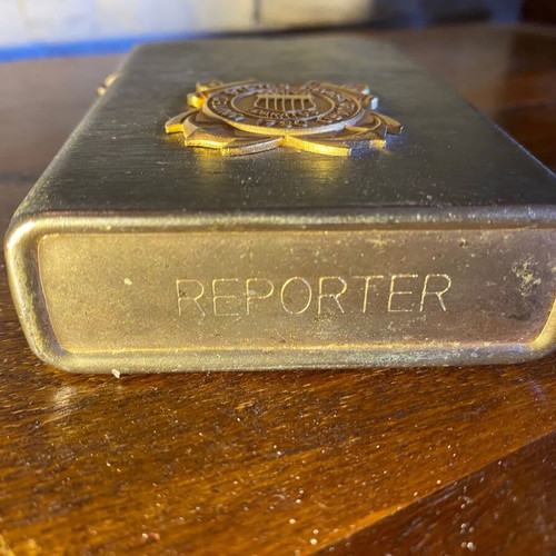 Vintage Oversized Table Lighter Reporter with United States Coast Guard Emblem used