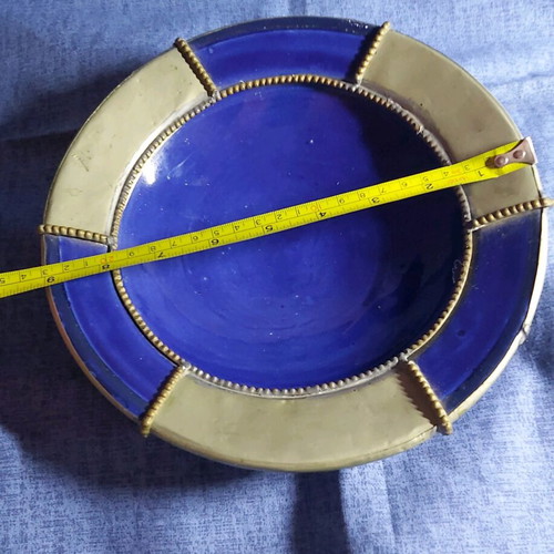 Ceramic plate/bowl used vintage Moroccan handmade 35 years old