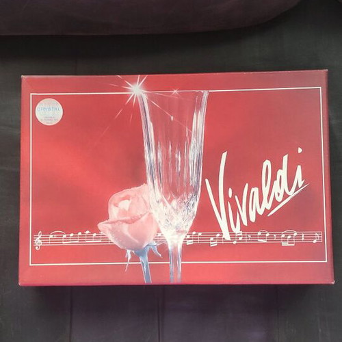Vivaldi crystal champagne glasses new, in Capri Italia box