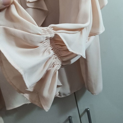 Zara pink boho shirt with ruffles new, size XL