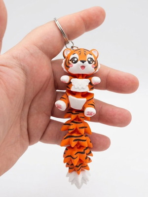 Articulated Tiger Keychain Fidget Toy, 12cm, 4 Colors