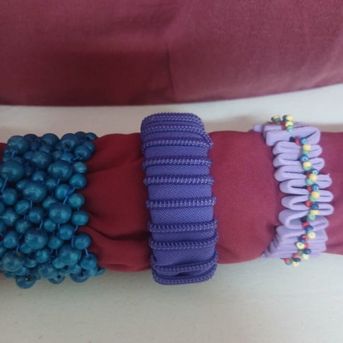 Bracelets set of 3 women, like new, purple