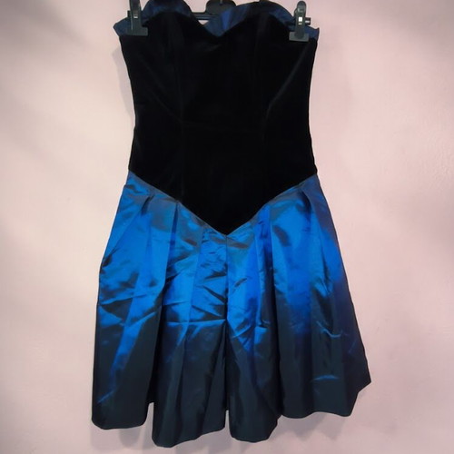 Vintage strapless dress Tzivani Athens velvet and taffeta like new