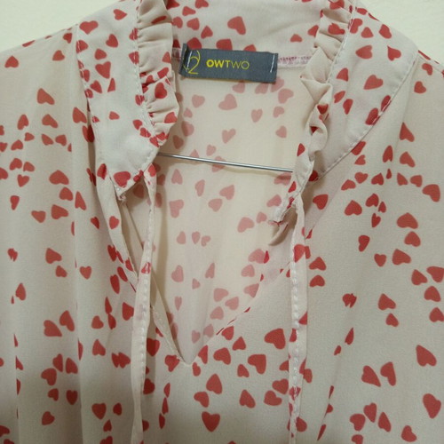 Spring beige dress with hearts like new, one size