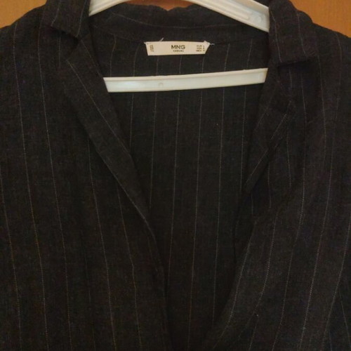 Mango wool striped grey dress like new, size L